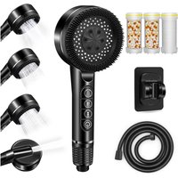 Pommeau de Duche avec Tuyau 1.5M, Pommeau Douche Anti Calcaire, Douchette Douche Salle de Bain avec Filtre, Pommeau de Douche Haute Pression avec 3