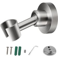 Support de Douche, Support Douche en Acier Inoxydable, Rotation Sphérique pour Ajuster Support Douche Mural, Installation Perforée, L'angle peut Être
