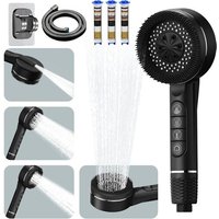 Pommeau Douche Anti Calcaire, Pommeau de Douche Haute Pression, Douche Économie d'Eau àCartouche Remplaçable,4 Types de Jets Pommeau De Douche avec