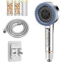 Pommeau de Duche avec Tuyau 1.5M, Pommeau Douche Anti Calcaire, Douchette Douche Salle de Bain avec Filtre, Pommeau de Douche Haute Pression avec 3