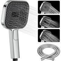 Pommeau de Duche avec tuyau 1,5m,Pommeau de Douche Economie Deau,Grand Pommeau De Douche (¿135mm), Pommeau de Douche Anti calcaire Grand, Avec 3