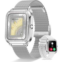 Senior-Montre Connectée Femme Appels Bluetooth Assistants Vocal, 1.59"" Smartwatch Fréquence Cardiaque Sommeil Spo2 Fonction Féminine Montre Sport
