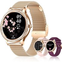 Senior-Montre Connectée Femme, 1.32"" Hd Smartwatch Avec Appel Bluetooth, 120+Sportifs Montre Sport Podometre Cardiofrequencemetre/Sommeil
