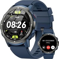 Senior-Montre Connectée Homme, 1.43"" Montre Tactile Connecté, Étanche 5Atm Smartwatch Avec Tensiomètre Cardiofréquencemètre Podomètre Trackers