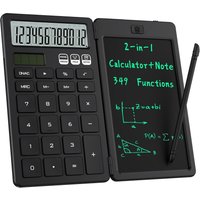 Calculatrice Pliable 2 en 1 avec Tablette d'écriture LCD effaçable,écran Large HD 12 Bits,Double Alimentation Solaire Rechargeable,idéale pour Les