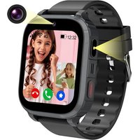 4G Montre Connectée Enfant Gps, Montre Gps Enfant Tracker Avec Appel Vidéo Sos Réveil Appareil Caméra Ip68 Mode Scolaire Jeux Chat, Montre
