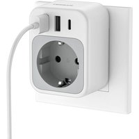 Chargeur Murale Prise Avec 3 Ports Usb Et 1 Sortie Ac, Multiprise Avec Usb C 15 W, Prise De Courant 3600 W Pour Bureau, Domicile, Compatible Avec