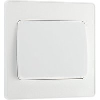 Bg Electrical Pcdcl12Ww Interrupteur Mural Simple, Large À Bascule, 2 Voies, Plaque Avant Sans Vis, Bords Ronds, Évolutive, Blanc Nacré, 20 A, 16