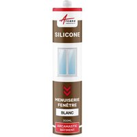 Mastic silicone fenêtre menuiserie étanchéité Blanc 300 ml x 1