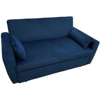 Canapé Convertible En Velours Bleu 2 Places Matt