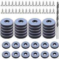 Patins en Téflon à Visser Ø 30mm 32 x PTFE Patins pour Meubles Rond Planeur de Meubles avec 12 Morceaux de vis en Acier Inoxydable et 1 Foret
