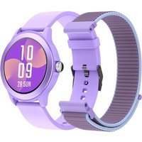 Smartee Duo Vivo¿Smartwatch Montre Intelligente De Couleur Violette Avec Bracelet Interchangeable,Cadran Rond Haute Définition 1.27¿,Appels