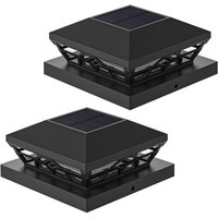 Lot De 2 Lampes Solaires Led Étanches Pour Poteaux En Bois De 4 X 4, 5 X 5, Pour Terrasse, Clôture, (Blanc Froid 6000 K Et Blanc Chaud 3000 K)