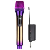 Microphone portable sans fil à double canal pour karaoké en streaming avec récepteur rechargeable pour chanter