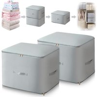 Organisateur D'Auto-Compression Ultra Peu Encombrant,Sacs De Rangement Compressible Pour Couettes Et Vêtements,Sac De Compression Voyage (Gris,2