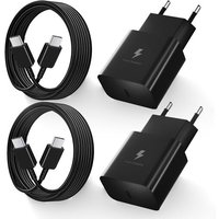 Chargeur Pour Samsung Charge Rapide, 2-Pack 15W Chargeur Usb C Pour Samsung S23, S22, S21Fe, S20, S10, S9, S8, Note 9, 8, Z Filp3, A51, A34, A14,