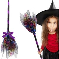 LED Halloween Witch Broom Accessories,Removable Cosplay Broom,Wicked Halloween Witch Broom for Children,Witch Accessories for Halloween Costumes Party