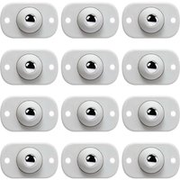 Roulettes pour meubles Lot de 12 boules mobiles autocollantes blanches,mini roulettes autocollantes,roulettes pivotantes universelles à 360° pour