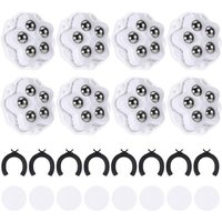 Lot de 8 roulettes pivotantes auto-adhésives universelles à 360° pour meubles,avec 5 billes en acier et frein,capacité de charge : 150 kg (blanc)