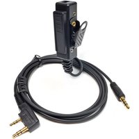 Adaptateur de casque talkie-walkie Kenwood 2 broches vers câble audio AUX 3,5 mm, radio avec PTT pour radio Baofeng Kenwood TYT Wouxun Quansheng pour