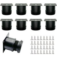 8 Pièces Pied de Meuble Reglable, Pieds Reglables pour Meuble, Ø 5cm/Hauteur 5cm Ronds Noir, Pied de Meuble en Acier Inoxydable Réglable en