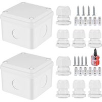 2 Pièces Boîte de Jonction étanche IP66, Boite de Derivation Etanche, Boite de Jonction Etanche Electrique Exterieur, Connecteur de Câble
