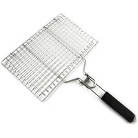 Panier Grille Pour Barbecue, Panier À Griller Portable En Acier Inoxydable, Panier De Gril Pliable Avec Poignée En Amovible Pour Steak Crevettes