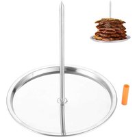 Brochette À Brochettes Verticales Pour Barbecue, Brochette À Viande Amovible En Acier Inoxydable Avec Plateau D'égouttement Pour Grill, Poulet Moyen,