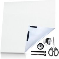 Occultant Fenêtre Argent Blanc,Tissu Occultant 3M X 1,45M Avec Auto-Agrippante Et Film Occultant Rideau Scratch 100% Opaque Et Protection