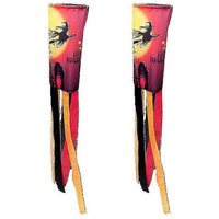 Lot de 2 drapeaux chaussettes fantômes, décorations d'extérieur à suspendre pour Halloween, pour jardin