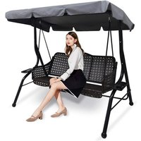 Housse De Rechange Pour Balancelle De Jardin 3 Places, Imperméable, Coupe-Vent, Anti-Uv, Résistante Aux Déchirures (Gris, Taille S : 164 Cm X 114 Cm