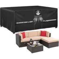 Housse Rectangulaire Pour Meubles De Jardin Imperméable En Tissu Oxford 420d Avec Ouverture D'aération, Table Et Housse De Chaise En Rotin Robuste -