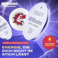 Lot de 5 piles bouton au lithium CR2477 CR 2477 3 V 1070 mAh Ø 24 x 7,7 mm DL2477