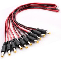 10PCS 5.5 X 2.1mm DC Alimentation Pigtail Cables,18AWG 12V 5A DC d'alimentation Connecteur pour Vidéo Surveiller CCTV Caméra Câble LED Strip