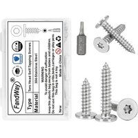 M4x8mm Torx Vis Autotaraudeuses à Tête Plate,50 Pièces Vis à Bois Tête Fraisée en Acier Inoxydable 304,Tôle Autoperceuses Entièrement Fileté Avec 1