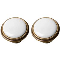 cyclingcolors 2x bouton de tiroir finition laiton porcelaine céramique 35 mm meuble vintage antique style porte poignée avec vis