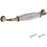 Poignée meuble vintage zamak finition laiton porcelaine céramique entraxe 128 mm