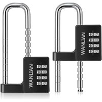 Cadenas à combinaison à 4 chiffres, anse de 1,9 cm de long, étanche, pour casier d'école, casier de gym, rangement de moraillons, clôture, portail,