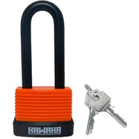 Lot de 4 cadenas étanches à longue anse en aluminium 92/40L-4P avec clé (ultralégers, clés identiques, corps en aluminium avec étui thermoplastique)