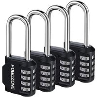 Lot De 4 Cadenas À Combinaison Étanche À 4 Chiffres Réinitialisables Pour Casier De Gym, Armoire, Abri De Jardin, Moraillon, Portail, Boîte À Outils,