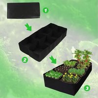 Sac De Culture Rectangulaire,Sac De Culture Potager,Lit De Jardin Surélevé À 8 Grilles Divisées En Tissu Pour Potager,Sac De Culture En Tissus Pour