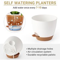 Lot De 2 Pots De Fleurs À Suspendre De 19,1 Cm En Macramé Avec Auto-Arrosage-Pour Intérieur-Avec Crochets-Sans Pompons-Pour Décoration D'intérieur
