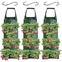 Sac De Plantation Pour Fraise,3 Pièces Sacs De Culture À Fraises Suspendu,Sac De Plantation,Avec 8 Trous,Sac De Culture Potager, Pour