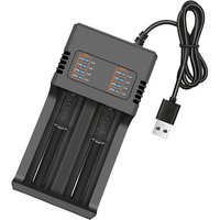 Chargeur Accu 18650 26650 21700 18490 16340 14500 10440,2 Slots Chargeur Piles Avec Câble Usb Chargeur De Batterie Au Li-Ion À Lcd Affichage Pour