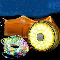 Lumière D'Ambiance Led Pour Tente Extérieure, Lumière Colorée Et Chaude, Mètre Ruban Portable, Lampe De Poche Et Bande Lumineuse 2 En 1.