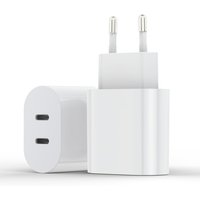 Sjzg-Pd20w Lot De 2 Chargeurs Usb C 20 W 2 Ports 20 W + 20 W Chargeur Usb C Avec 2 Ports Usbc, Bloc D'alimentation Pour Iphone 16/15/14/13 12 11 Se
