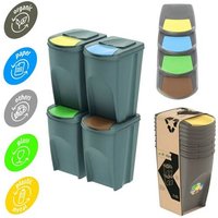 Poubelles de 140 L 4 x 35 L Poubelles de couleur grise