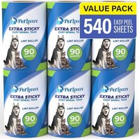 Mega Value Extra Sticky Charpie Roll Set 450 Sheets For Pet Hair Removal,Descaler For Dogs And Cats,6 Refills