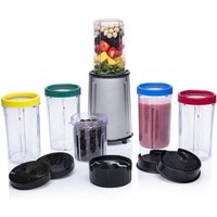 Mixeur Bl-4445 - Kit Complet De 17 Pièces - Pour Les Ingrédients Secs Et Humides - Noir/Argent