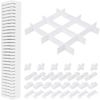 Lot de 40 DIY Organisateur de Tiroir/Grille Diviseur de tiroir/Rangement de tiroir/Separateur de Tiroir séparateurs de tiroir réglables en plastique